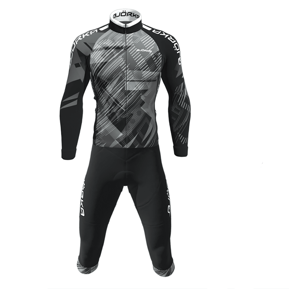 Cycling Commuter Clothing - Bjorka 사이클링 긴 소매 저지, 빕